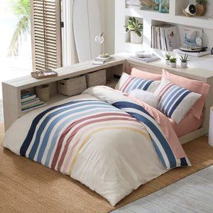 Pottery Barn Teen XL Twin Roxy Organic Cotton Sheet Set - Rose and Rainbow